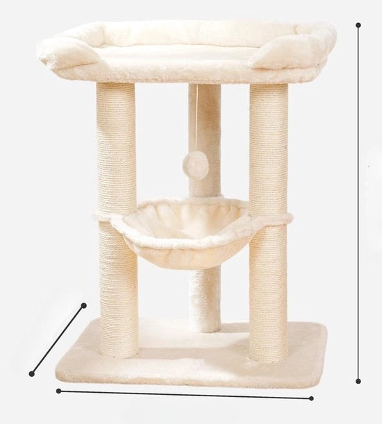 Catena di supporto per gatti 112 cm altezza (beige/bianco)