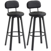 Sgabello da Bar ¨C zephmum ¨C Set 2 Pezzi, Imbottita, Similpelle, Struttura in Metallo, Nero