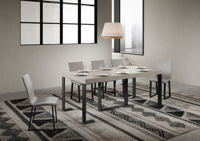 Consolle Allungabile 90-300x40x77 cm Futura Premium Cashmere Telaio Antracite