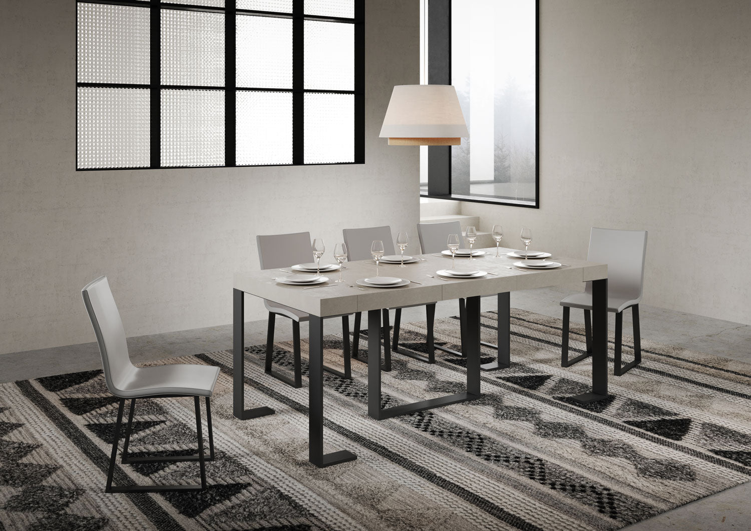 Consolle Allungabile 90-196x40x77 cm Futura Small Premium Cashmere Telaio Antracite