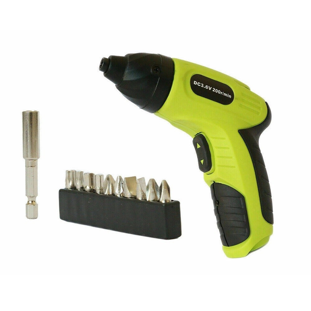 Trade Shop - Mini Avvitatore Trapano 13 Pezzi Cordeless 3,6 Volt 200rpm Ricaricabile 10 Punte -