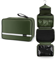 Borsa da Bagno per Uomo e Donna, Grande Borsa Cosmetica, Borsa da Viaggio, Borsa Cosmetica, Borsa per il Trucco, Borsa da Bagno, Borsa da Bagno con Gancio (Verde Scuro)