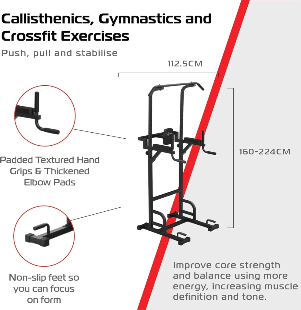 Power Tower 200 kg – Trazioni, Dips, Casa o Outdoor