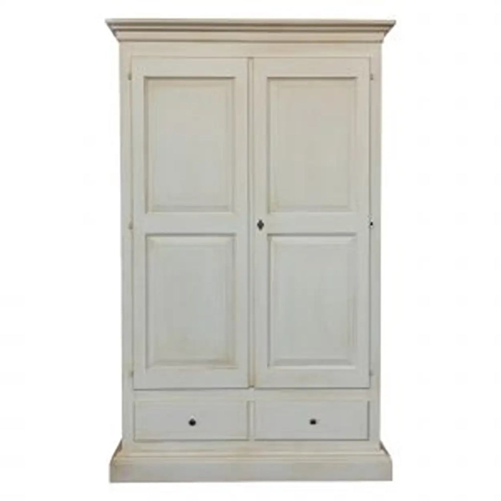 Armadio Verona in legno Shabby chic avorio anticato