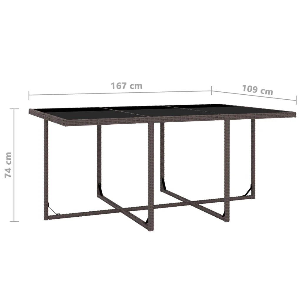Set di mobili da giardino mobili da esterno 11 pezzi con cuscini resina intrecciata marrone 02_0015430