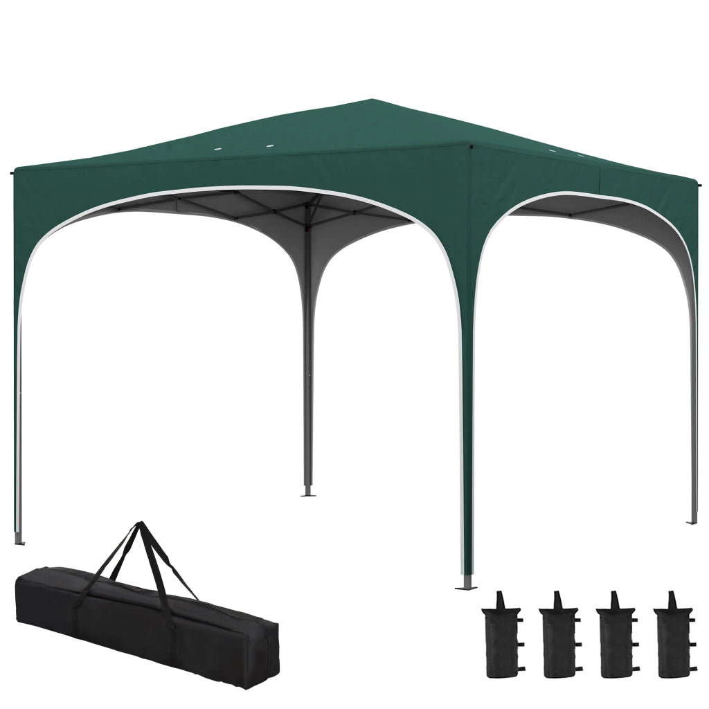 Gazebo da Giardino ¨C Xylo ¨C Altezza Regolabile, Metallo Verde con Fori Drenaggio