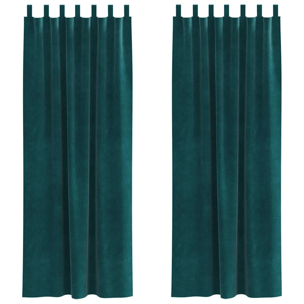 Tende oscuranti 2 pcs Verde Scuro 140 x 260 cm Velluto 4107222