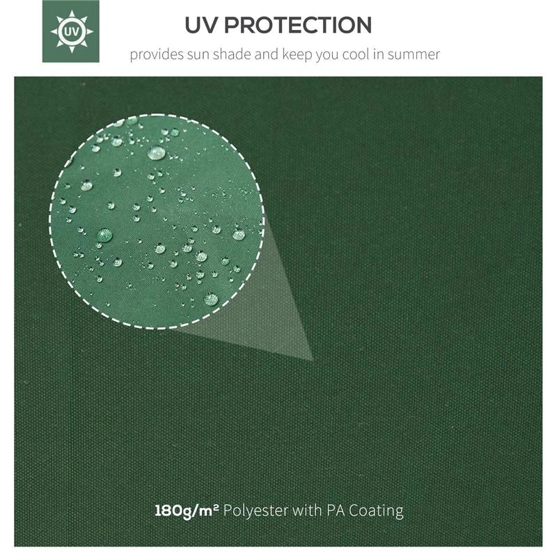 COPERTURA PER GAZEBO 4X3 M A 2 LIVELLI IN POLIESTERE CON CINGHIE E 10 FORI DI DRENAGGIO VERDE