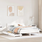 Letto senza Materasso-Struttura Letto Bianco 140x200 cm Legno Massello di Pino 539476