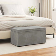 Pouf Grigio chiaro Velluto e Legno Ingegnerizzato