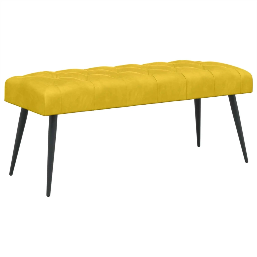 Panchina con bottoni imbottiti Giallo 110 x 40 x 46 cm Velluto 42038578