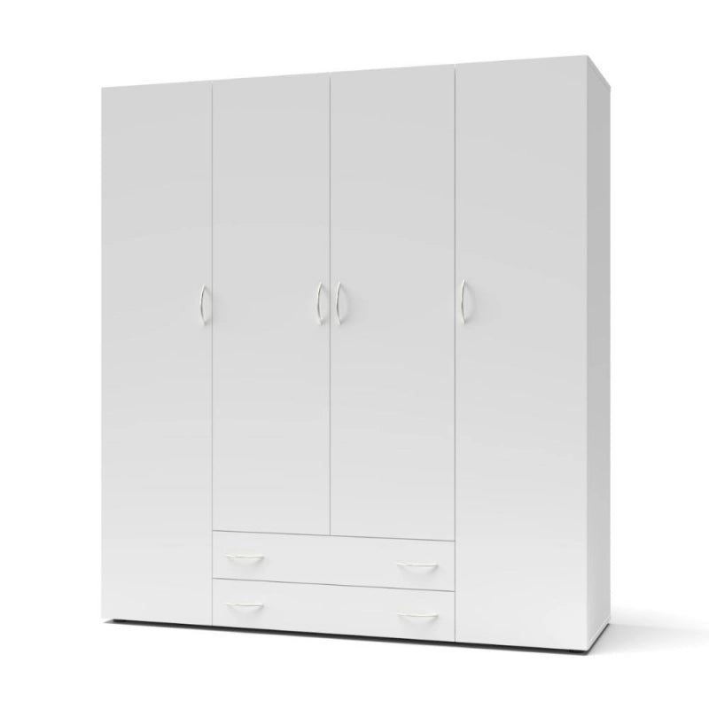 Armadio 4 ante 2 cassetti Seba 4 colore bianco