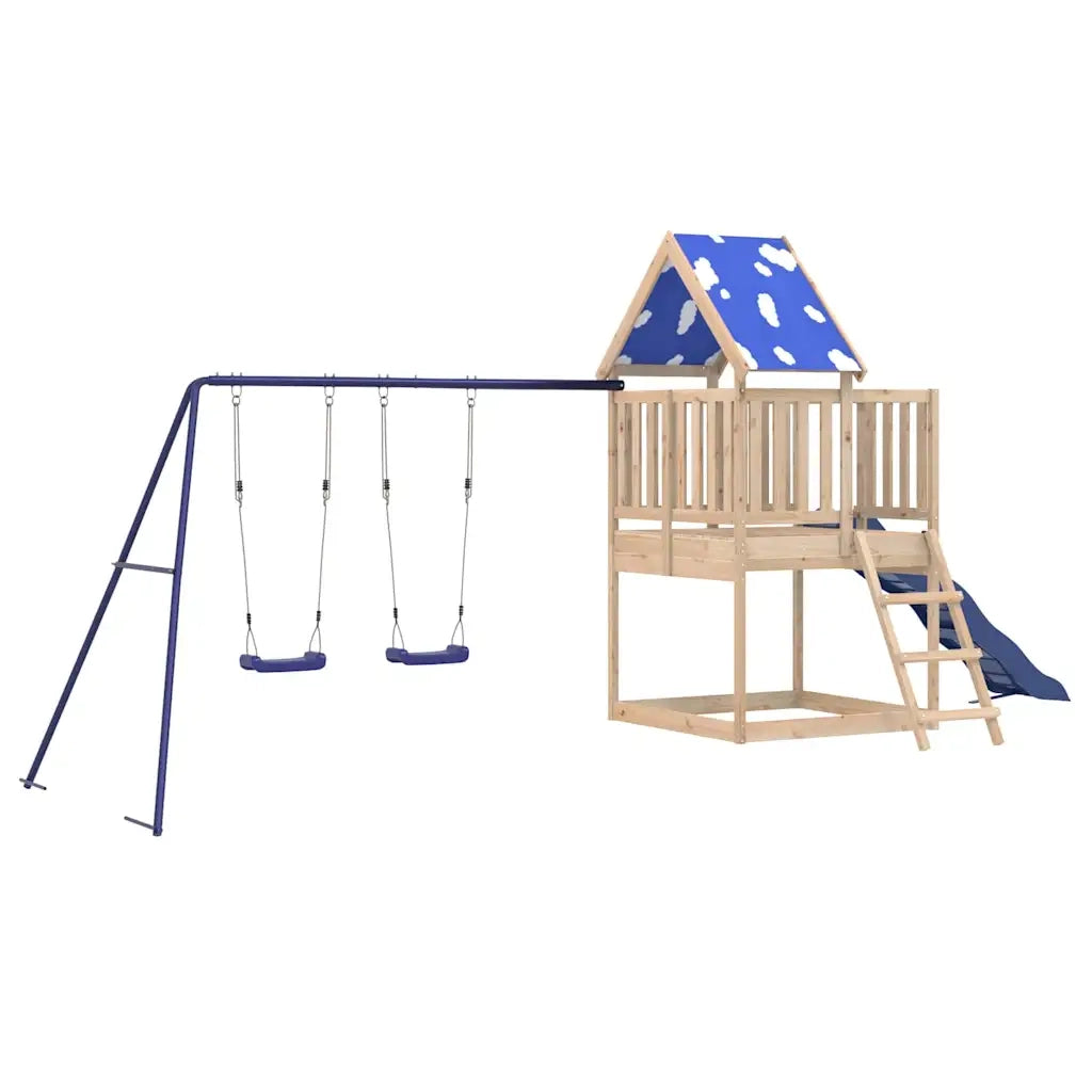 Set da Gioco da Esterno in Legno Massello di Pino