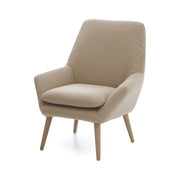 Poltrona Anido, Poltrona di design da salotto, 100% Made in Italy, Poltroncina relax in tessuto imbottito, cm 80x70h95, Beige