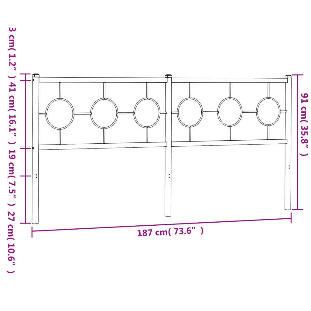 Testiera in Metallo-Testiera in Ferro-Testata Bianco 180 cm 453152