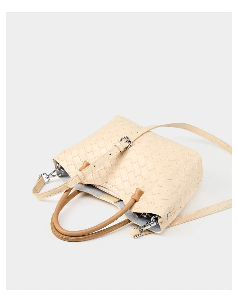 Borsa a mano da donna in vera pelle, borsa a tracolla bianca.