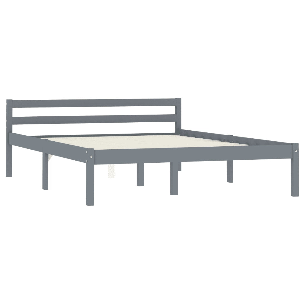 Giroletto senza Materasso Grigio 140x200 cm in Legno di Pino 283199