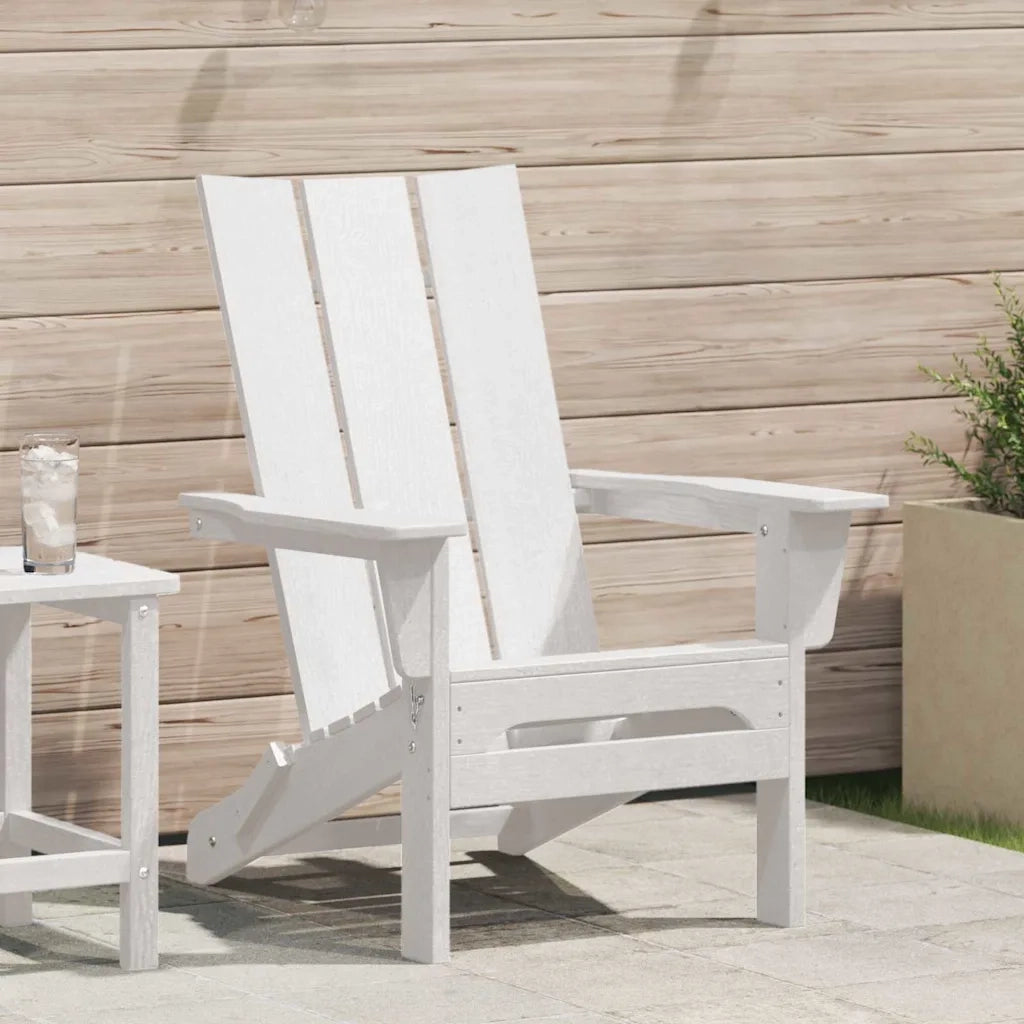 Sedia da Giardino | Sedia Adirondack Pieghevole Bianco 80,5 x 74,5 x 92 cm HDPE