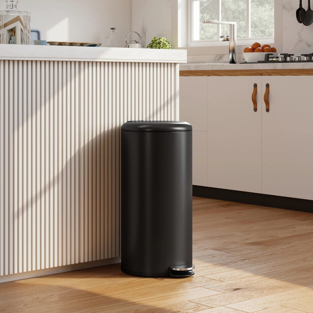 Pattumiera 30L Pedale Bidone Spazzatura con Coperchio Chiusura Soft-Close ¨C Xylo ¨C Nero 36x30x63,5cm