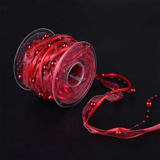 Lint per decorazione 10m - Chiffon - Organza - Lint con bordo - Decorazione per matrimoni - Decorazione per albero di Natale - Lint per cucito - Lint decorativo