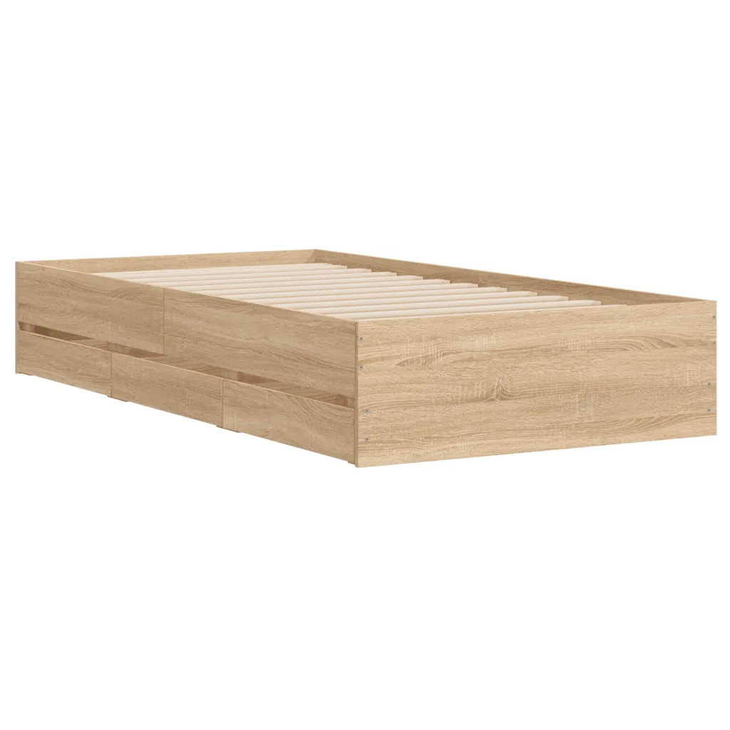 Giroletto Cassetti Rovere Sonoma 90x190 cm Legno Multistrato 3207324