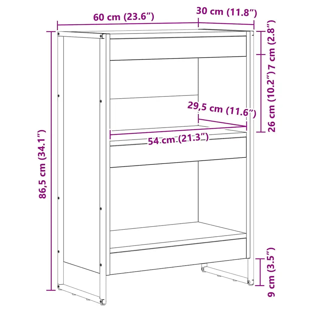 Armadio per Libri Rovere Artigianale 60 x 30 x 86,5 cm 886389