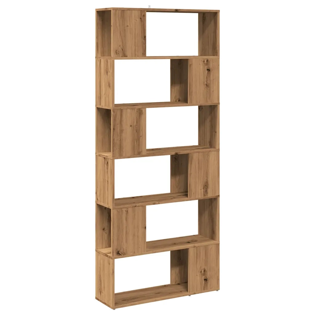 Libreria Divisorio-Scaffale per Libri-Mobile di Stoccaggio Stanza Rovere Artigianale 80x24x186 cm