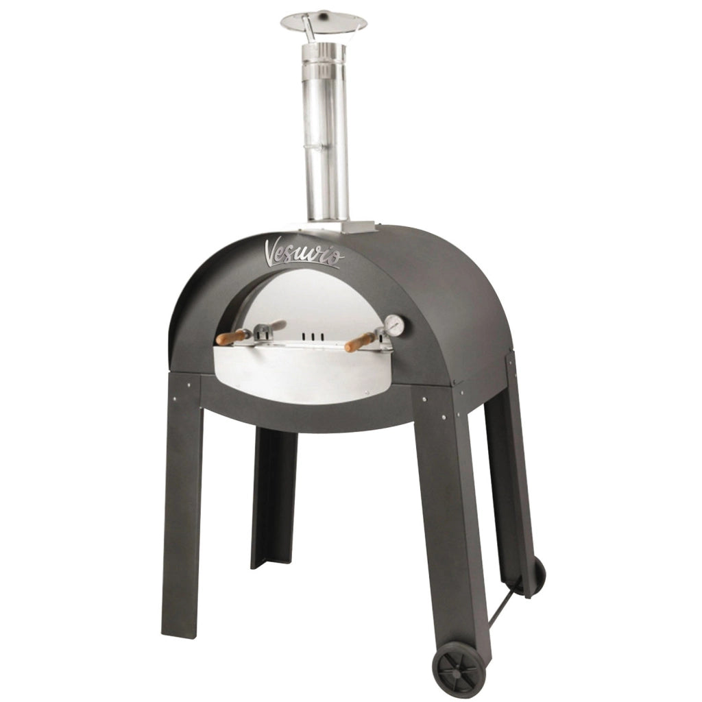 Vesuvio - forno a legna in acciaio inox con camera di cottura da 80x60 cm