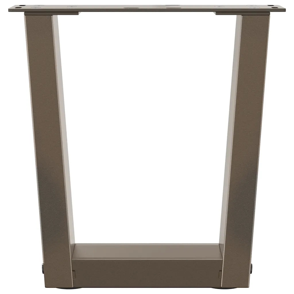 Gambe per Tavolino da Caffè a Forma di V 2 pz Acciaio Naturale 40x(30-31,3) cm Acciaio 4012607
