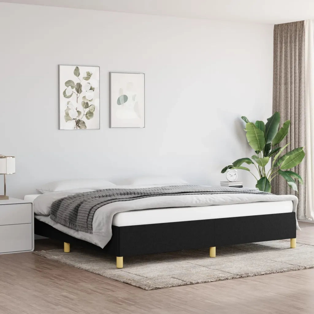 Giroletto senza Materasso Nero 200x200 cm in Tessuto 347191