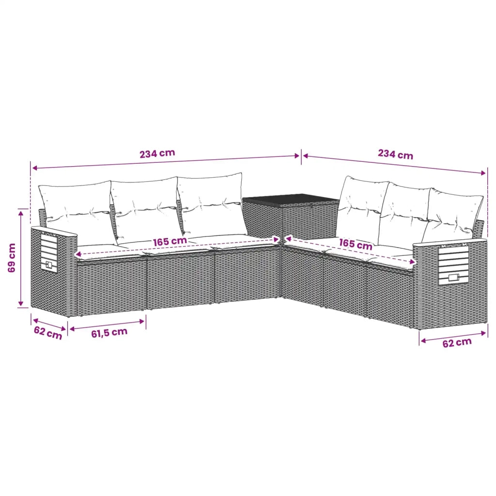 Set di divani 7 pz Grigio e Blu Navy 123 x 62 x 69 cm 3448875