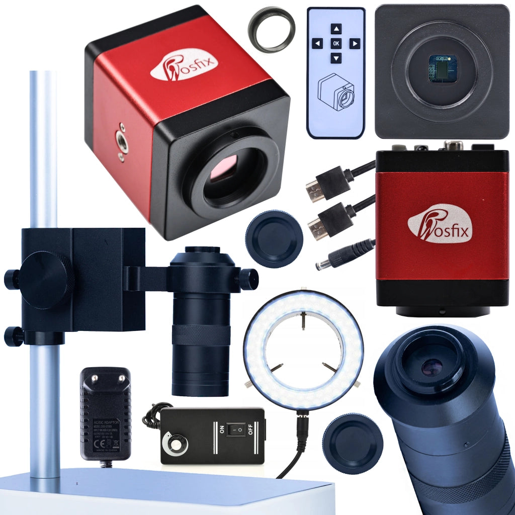 Set Microscopico Draco RED PRO 4 in 1 – Qualità Immagine FullHD, Obiettivo 100x, Piattaforma Regolabile