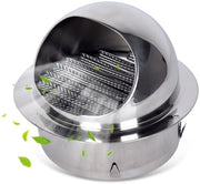 Ventilatore Rond 130mm - Acciaio Inossidabile - Reticolo Insetticida - Resistente alla Pioggia - Valvola di Scarico - Facile da Installare - Griglia di Scarico