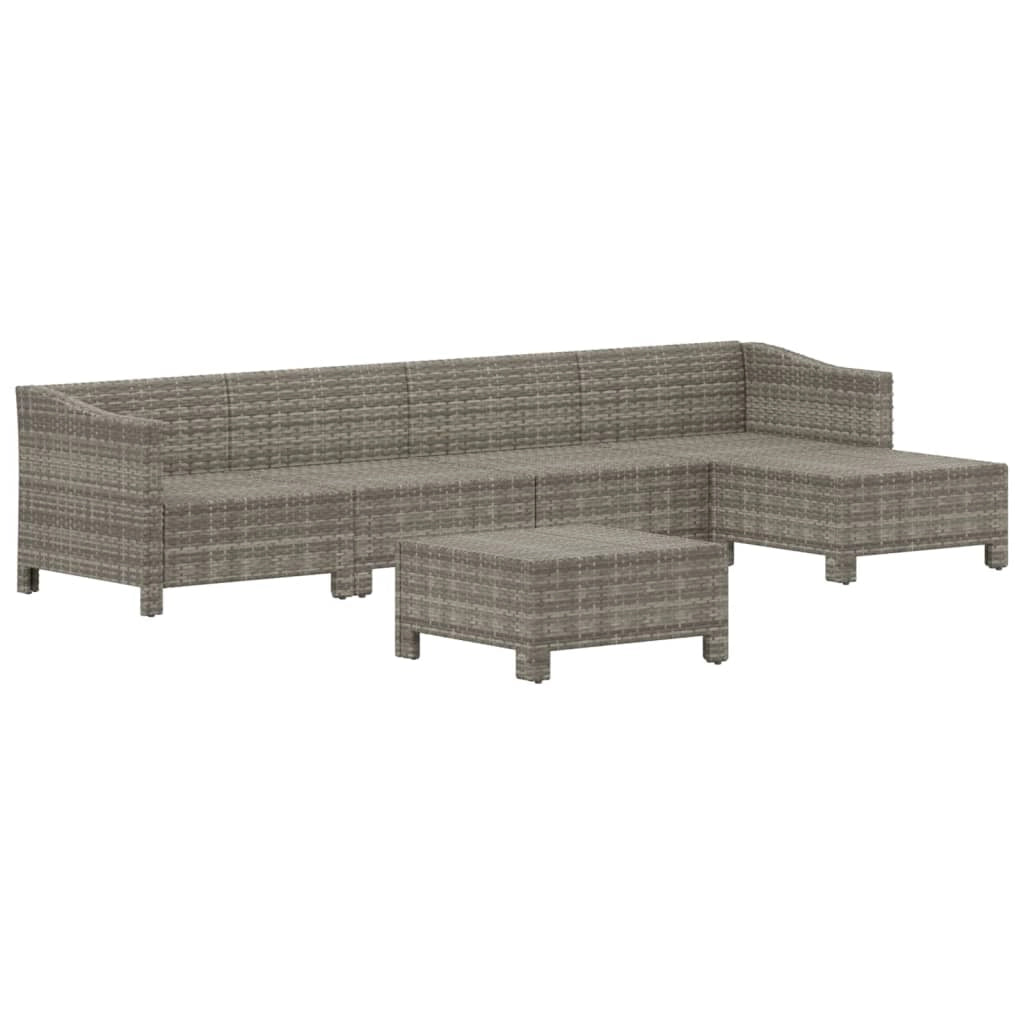 Set di mobili da giardino mobili da esterno 6 pezzi con cuscini resina intrecciata grigia 02_0016793