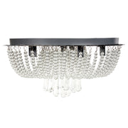 Lampadario in ferro argentato con cristalli finitura cromata illuminazione stile glamour soggiorno sala da pranzo