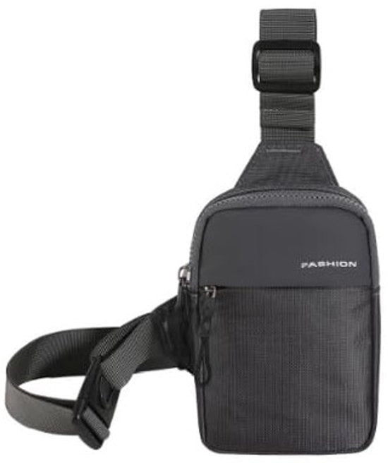 Borsa da Sling con Tasca - Impermeabile - Leggera e Spaziosa - Nero - Ideale per Attività all'Aperto - Casual e Funzionale