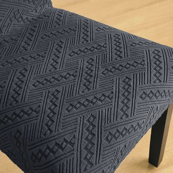 Seduta con schienale lungo e cuscino in un set di sedie da tavola universale, set di poltrona, set di sedie pieghevoli con copertura, grigio 1 pezzo