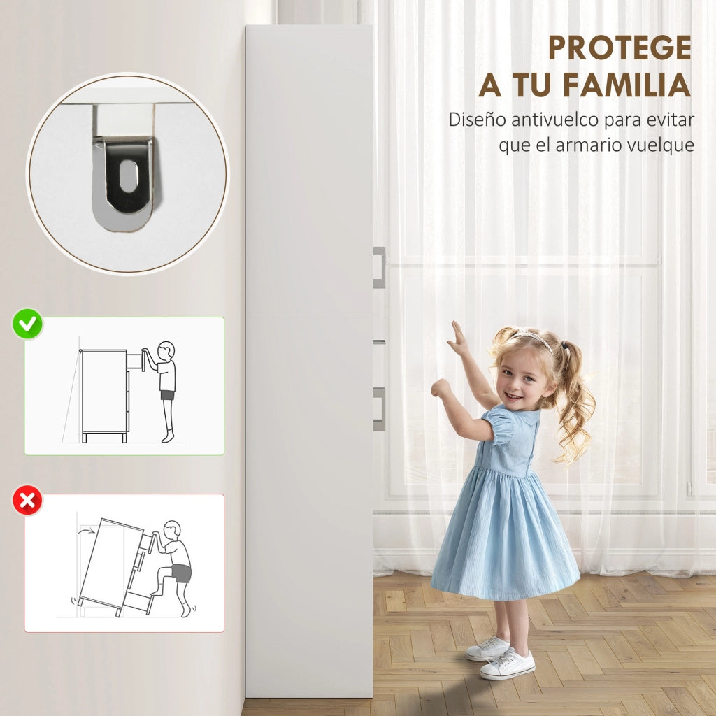 Armadio da Cucina con 4 Porte 1 Cassetto e Ripiani Aggiustabili ¨C zephmum ¨C Bianco e Argento 70.8x34x180cm