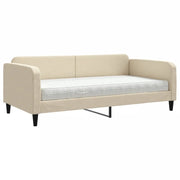 Divano letto | Sof¨¤ letto | Letto singolo con Materasso Crema 100x200 cm in Tessuto