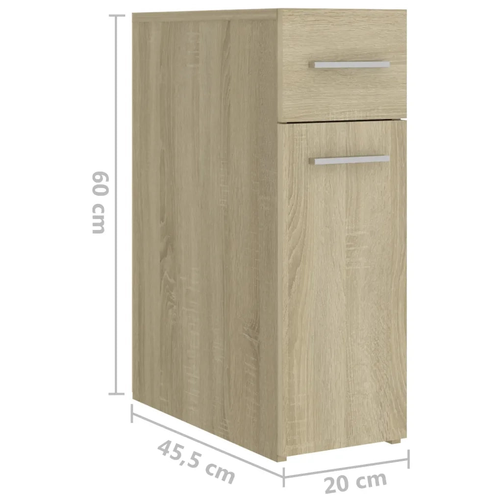 Mobiletto da farmacia dal design moderno 20 x 45,5 x 60 cm in legno composito di rovere Sonoma 02_0047787