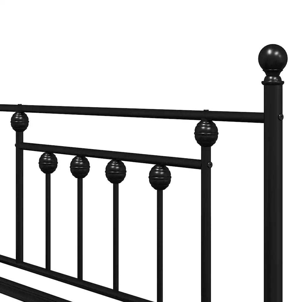 Struttura per letto di giorno-Giroletto Nero 90 x 200 cm Acciaio