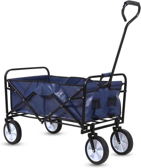 Carrello pieghevole - trasportabile e multifunzionale - blu - acciaio verniciato