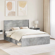 Struttura del letto con stoccaggio e testata-Giroletto con contenitore Grigio Cemento 539876