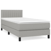 Letto singolo | Letto per adulti | Giroletto a Molle con Materasso Grigio Chiaro 80x200 cm Tessuto