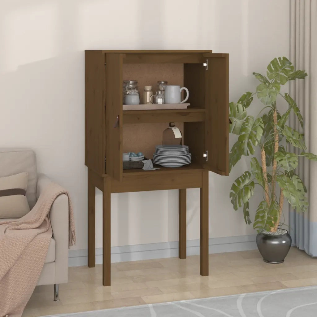 Credenza Marrone Ambra 60x40x120 cm in Legno Massello di Pino 821747