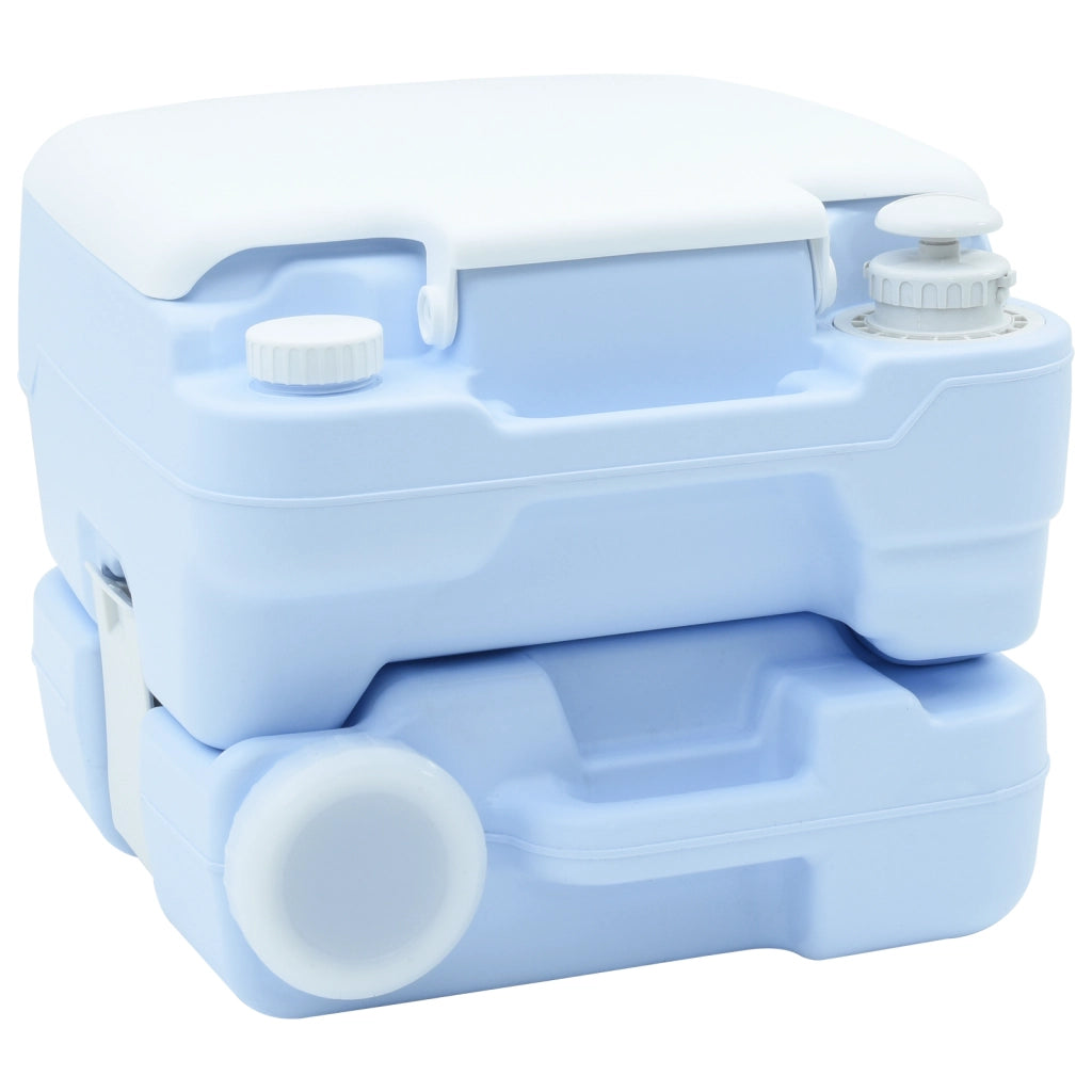 Toilette da Campeggio Portatile Blu, Serbatoio Acqua Fresca 10L e Serbatoio Rifiuti 10L