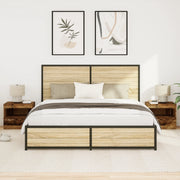 Armadi Laterali  con Luci LED 2 pezzi Legno Vecchio 50x40x45 cm