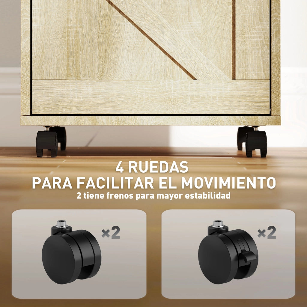 Scrivania con Cassetti ¨C Zephmum ¨C 41x42x56cm Legno Naturale