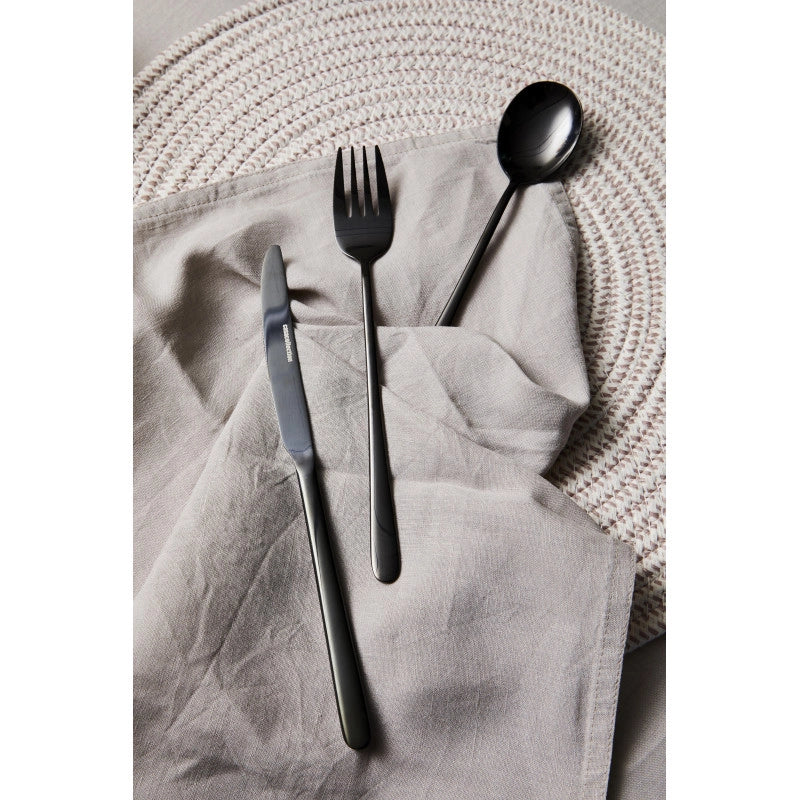 Set di 6 confezioni 24 Pz Posate Dorset In Acciaio 18/0 Finitura Nera