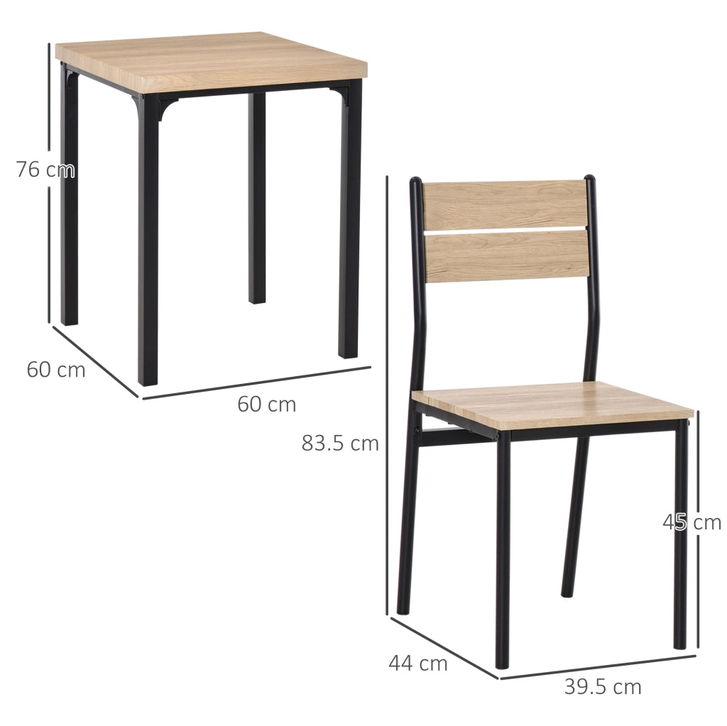 Set tavolo e sedie in stile rustico naturale e nero